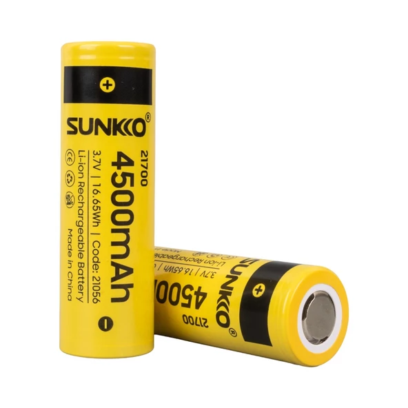 SUNKKO 3.7 VOLT 4500 MAH 21700 ŞARJ EDİLEBİLİR PİL (TEKLİ)