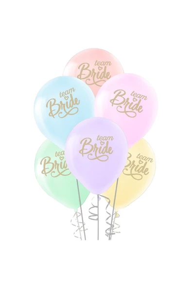 Team Bride Baskılı Makaron Balon – 25 Adet