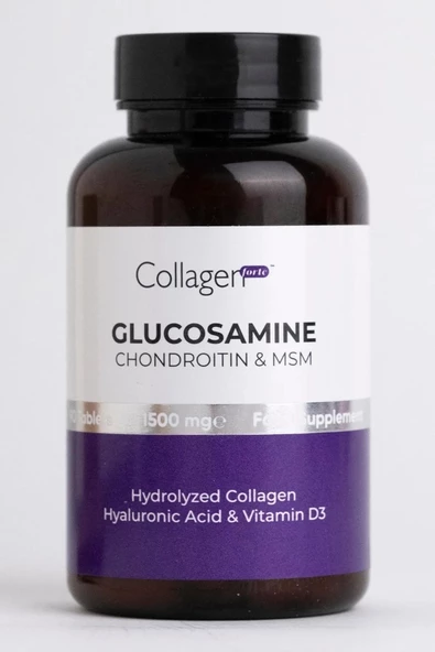 Collagen Glucosamine, Chondroitin & Msm, Hidrolize Kolajen, Vitamin D3, 1500 mg x 90 Tablet