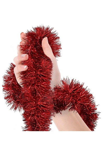 Parti İçin Mega Kalın  İthal Sim Süs 2 Metre Uzunluk 8 cm Genişlik – Kırmızı