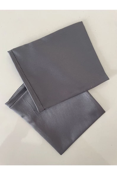 Gümüş Gri Saten Kumaş Kına ve Lavanta Kesesi 9x12 cm 5 Adet