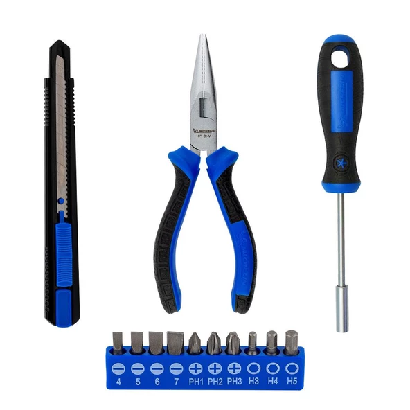 Michelin MC33320 13 Parça CR-V Kargaburnu + Maket Bıçağı Bits Tornavida Seti - 2