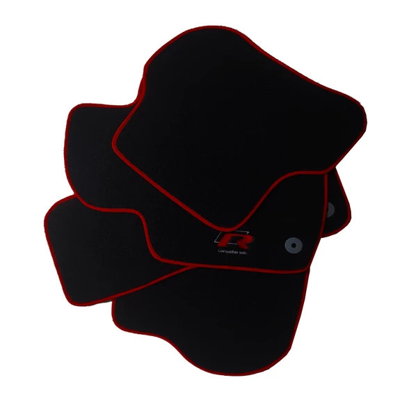 Rizline Volkswagen Golf 6 2009-2012 Halı Paspas R Logolu Kırmızı Kenarlı - 3