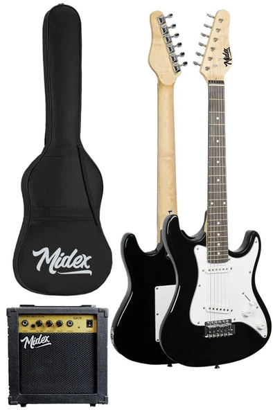 Midex CEG-36BK 8-12 Yaş Çocuklar İçin Amfili Full 3/4 36 İnç Elektro Gitar Seti White Black - 2
