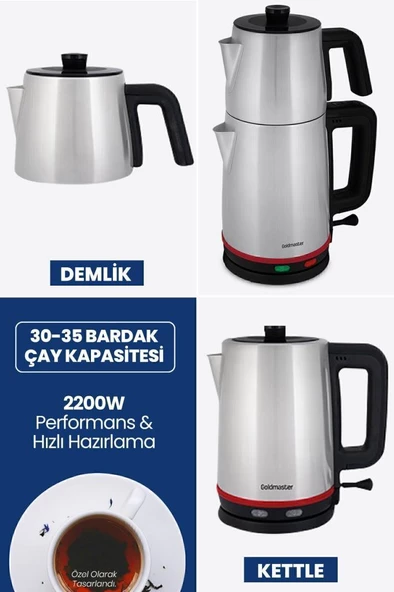 Goldmaster Sefam By-5314 2200 W Çelik Çay Makinesi Inox - 4