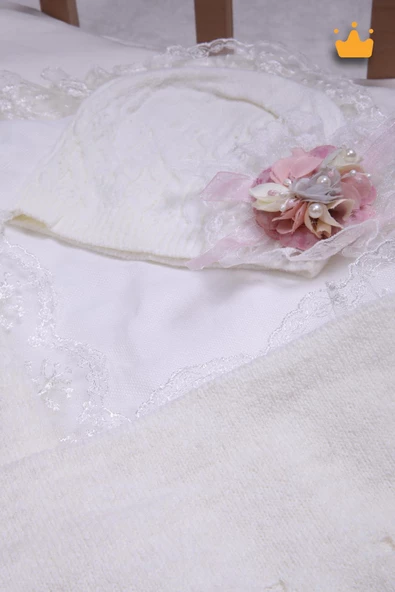 Babyhola Triko Battaniye Kundak Tokası Pamuk Örtü Bere 4'lü Kutulu Set Bebek Hediyesi 12799 - 10