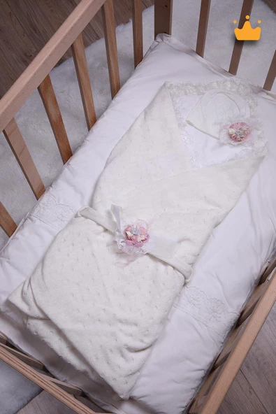 Babyhola Triko Battaniye Kundak Tokası Pamuk Örtü Bere 4'lü Kutulu Set Bebek Hediyesi 12799 - 2