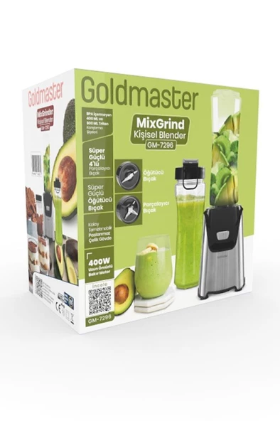 Goldmaster Mixgrind 2in1 Paslanmaz Çelik Bıçaklı Kişisel Smoothie Blender ve Kahve Baharat Öğütücü - 8