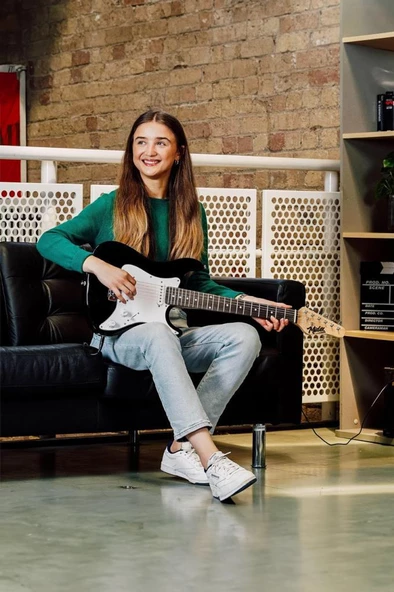 Midex CEG-36BK 8-12 Yaş Çocuklar İçin Amfili Full 3/4 36 İnç Elektro Gitar Seti White Black - 3