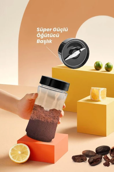 Goldmaster Mixgrind 2in1 Paslanmaz Çelik Bıçaklı Kişisel Smoothie Blender ve Kahve Baharat Öğütücü - 2