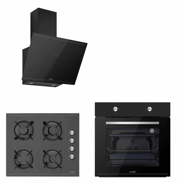 Silverline Luno Siyah Cam Ankastre Set 3481 - Cs5335b01 - Bo6501b01