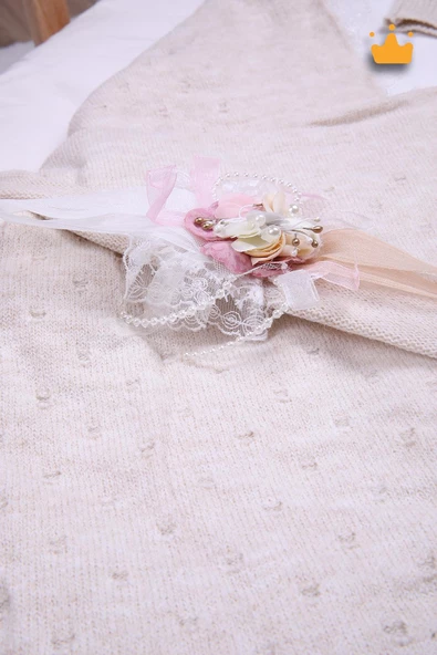 Babyhola Triko Battaniye Kundak Tokası Pamuk Örtü Bere 4'lü Kutulu Set Bebek Hediyesi 12799 - 11