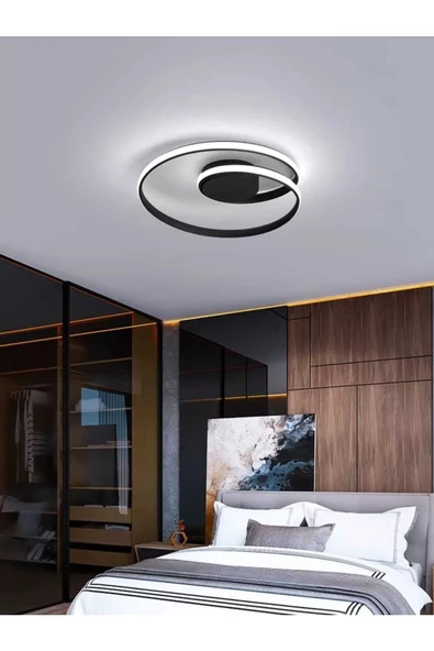 Karacam / Planfonyer Avize / 40 cm / 3 Renkli / Antrasit Gövde / - 2