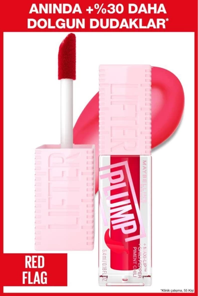 Maybelline New York Lifter Plump Dudak Parlatıcısı - Red Flag 004 - 4