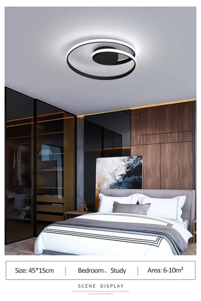Karacam / Planfonyer Avize / 40 cm / 3 Renkli / Antrasit Gövde / - 3