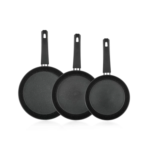 Schafer Black Stone 3 lü Tava Seti 18 Cm+22 Cm+26 Cm-Siyah - 4