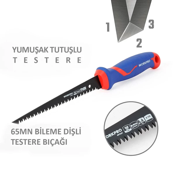 WORKPRO WP215017 150mm Hızlı Kesim Profesyonel BI-METAL Alçıpan Testeresi - 2