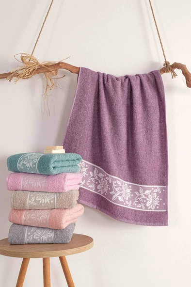Terry Home Sare Organik Pamuklu 6 Adet El-Yüz Havlu Seti 50x90 cm