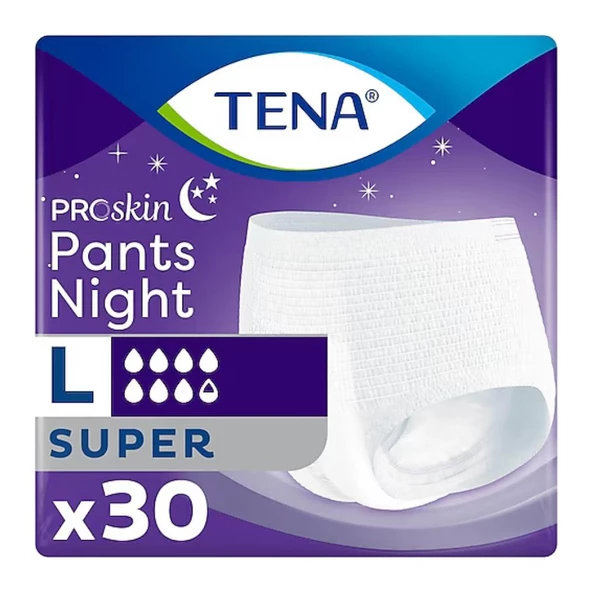 Tena Proskin Pants Süper Night Emici Külot Büyük Boy L 30'lu Hasta Bezi