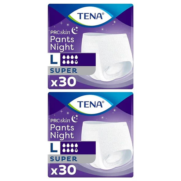 Tena Proskin Pants Süper Night Emici Külot Büyük Boy L 30'lu 2 Adet Hasta Bezi