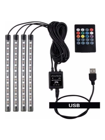 Usb Girişli Ayak Altı Led Sese Duyarlı Led Müziğe Duyarlı 12 Led