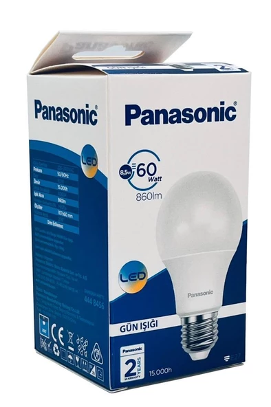 Panasonic 8,5W (60W) Led Ampul 4000K - Gün Işığı E27 Led Lambası