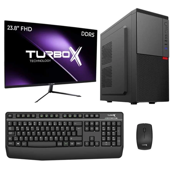 Turbox Tx5572 i5 13400 8GB DDR5 Ram 512GB M.2 NVMe SSD 23.8 inç FHD Masaüstü Ofis Bilgisayarı