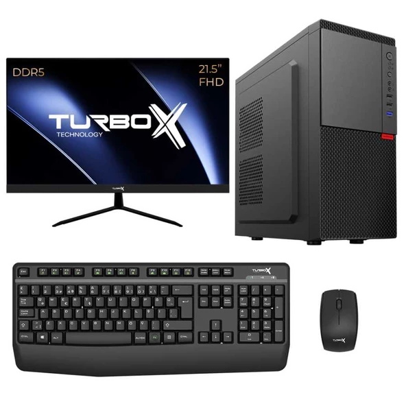 Turbox Tx5569 i7 12700 8GB DDR5 Ram 256GB M.2 NVMe SSD 21.5 inç FHD Monitör Masaüstü Ofis Bilgisayarı