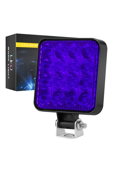 Off Road Traktör Tır Kamyon Sis Fari Ve Çalışma Lambası 16 Led Kare 3 İNÇ 84mm - Resim 4