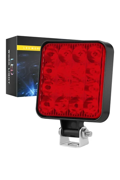 Off Road Traktör Tır Kamyon Sis Fari Ve Çalışma Lambası 16 Led Kare 3 İNÇ 84mm - Resim 3