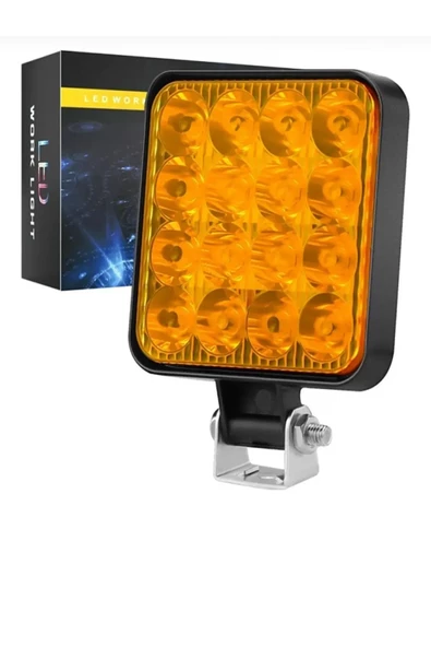 Off Road Traktör Tır Kamyon Sis Fari Ve Çalışma Lambası 16 Led Kare 3 İNÇ 84mm - Resim 2