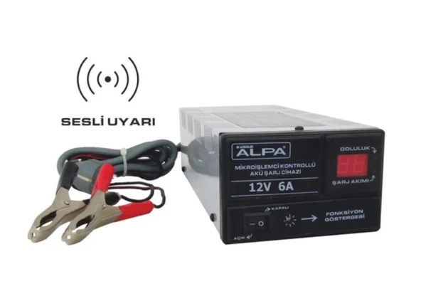 WELLHİSE 12V 6A Otomatik Göstergeli Akü Şarj Aleti - 2