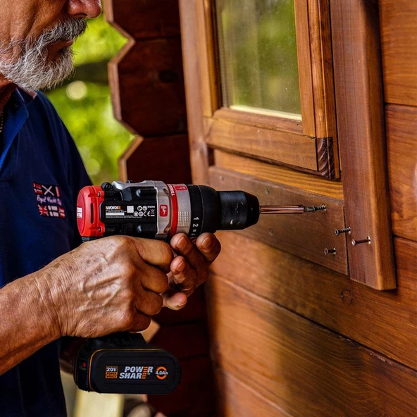 Worx Wx354.4 20Volt/4.0Ah Li-İon Çift Akülü Kömürsüz Profesyonel Şarjlı Darbeli Matkap - 9