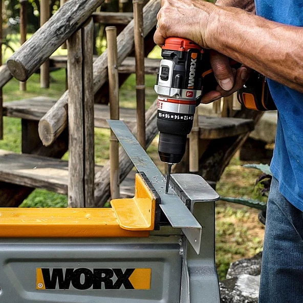 Worx Wx354.4 20Volt/4.0Ah Li-İon Çift Akülü Kömürsüz Profesyonel Şarjlı Darbeli Matkap - 10