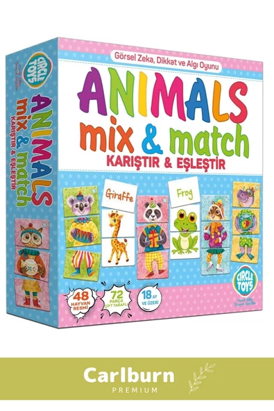 Özel Üretim Zeka Geliştirici Çocuk El Göz Koordinasyonu Animals Mix & Match Karıştır Eşleştir - 3
