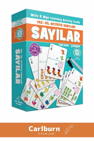 Özel Üretim Zeka Geliştirici Eğitici El Göz Koordinasyon Matematik Sayılar Yaz Sil Aktivite Kartları - 3