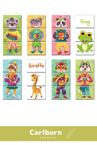 Özel Üretim Zeka Geliştirici Çocuk El Göz Koordinasyonu Animals Mix & Match Karıştır Eşleştir - 2