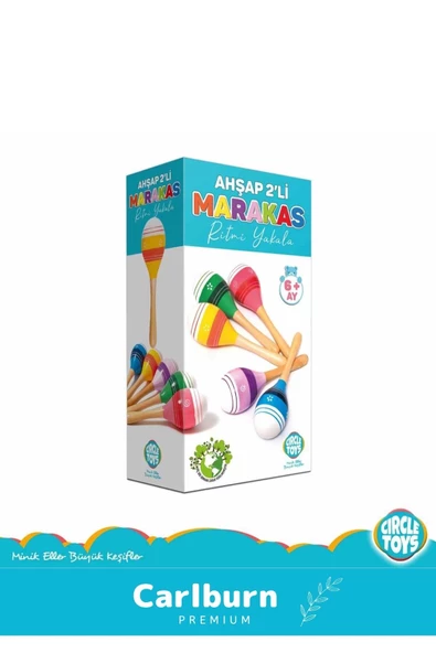 Özel Üretim Zeka Geliştirici Eğitici Kişisel Gelişim Çocuk Ahşap Renkli Marakas 2'li - 3