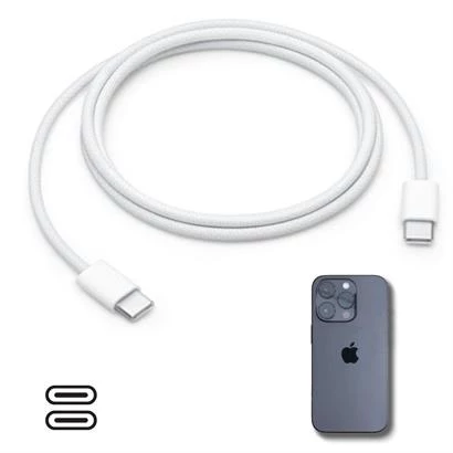 Periboia® Apple 15/15 Pro Type-C to Type-C Hasır Örgü Hızlı Şarj Kablosu (1m)