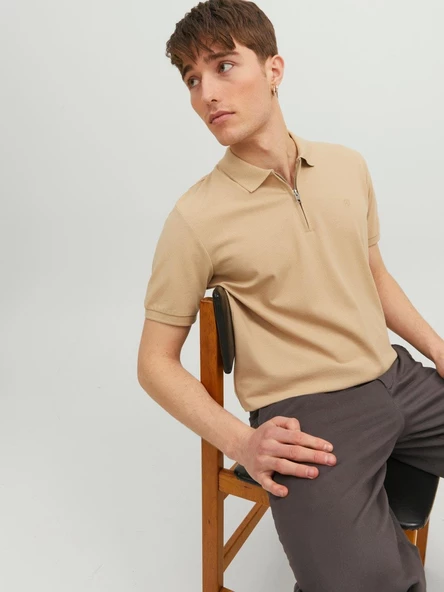 Jack & Jones Jprblascott Zip Ss Polo Sn Erkek T-Shirt - Resim 5