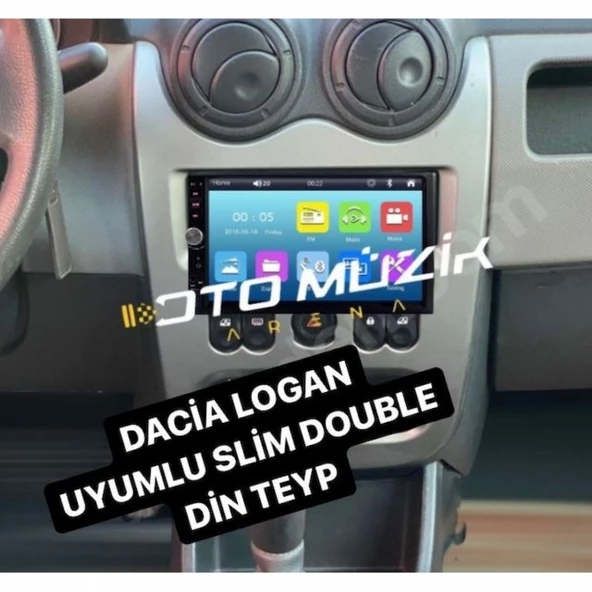 Eski Kasa Dacia Logan BlueWay Double Teyp 7 inç Arka kasa Ayarlanabilir ince 2 Mirrorlink Kamera Hediye - 2