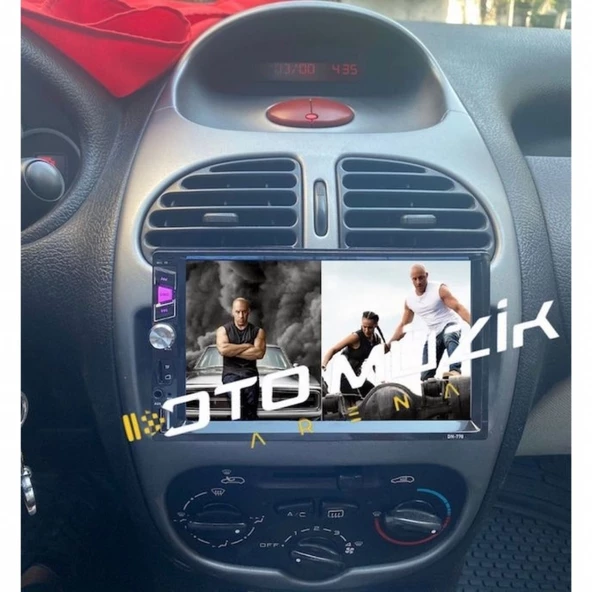 Peugeout 206 Özel Yapım BlueWay Double Teyp 7 inç Arka kasa Ayarlanabilir ince 1 Mirrorlink Kamera Hediye - 2