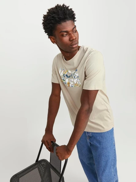 Jack & Jones Jjejeff Corp Logo Tee Ss O-Neck Sn Erkek T-Shirt - Resim 5