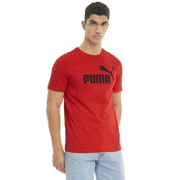 Puma PESS Logo Tee-High Risk Red Erkek T-Shirt