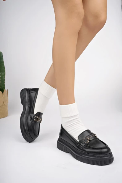 Muggo PEGULA Garantili Kadın Loafer Kalın Taban Günlük Casual Rahat Ayakkabı - 6