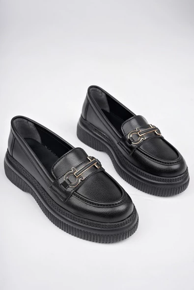 Muggo PEGULA Garantili Kadın Loafer Kalın Taban Günlük Casual Rahat Ayakkabı - 3