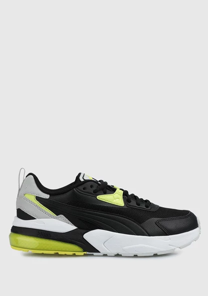 Puma Vis2K-PUMA Black-Black-Lime Sheen Erkek Spor Ayakkabı