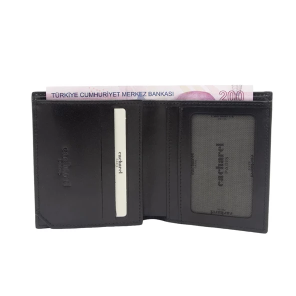 CACHAREL İsme Kişiye Özel Hakiki Deri Dik Erkek Cüzdan 2363K - Resim 3