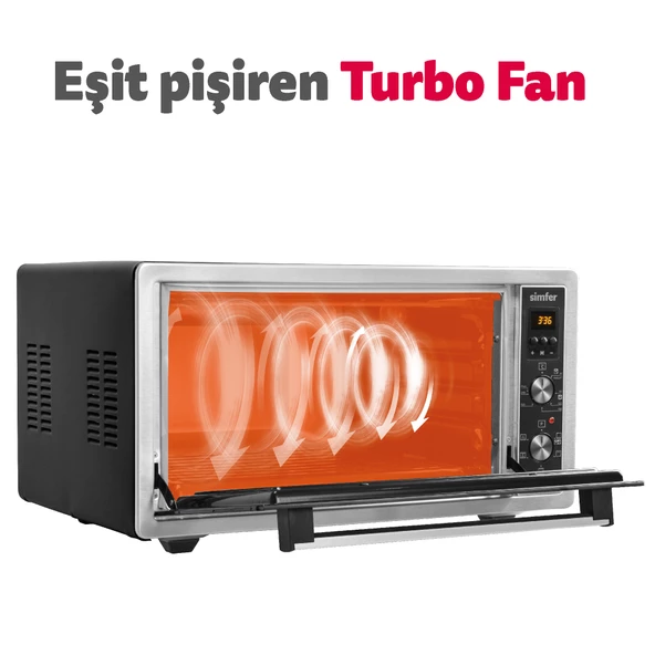 Simfer 4559 İnox 45 Litre Turbo Midi/Mini Fırın - 7