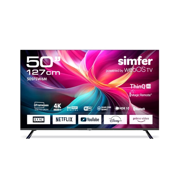 Simfer 50SFSW6M 127 Ekran 50" WebOS LED 4K UHD Televizyon